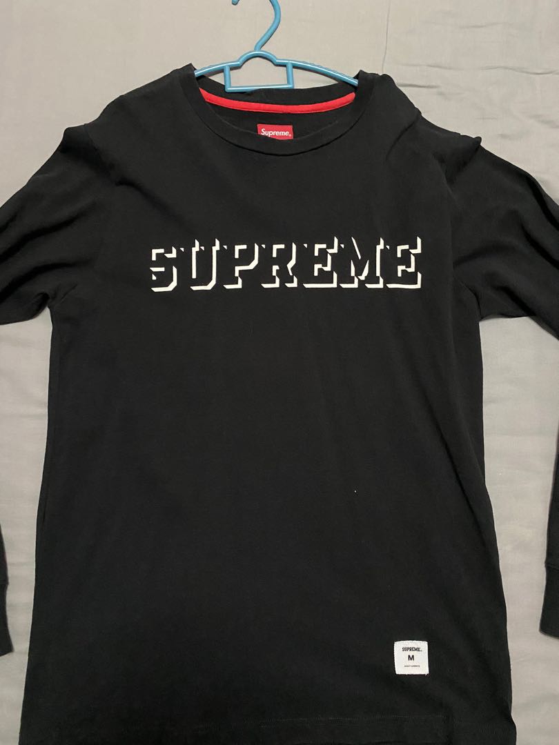 Supreme Long Sleeve Logo Top Size M, Men's Fashion, Tops & Sets