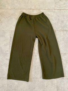 Thrifted Olive Green Wide Leg Soft Pants