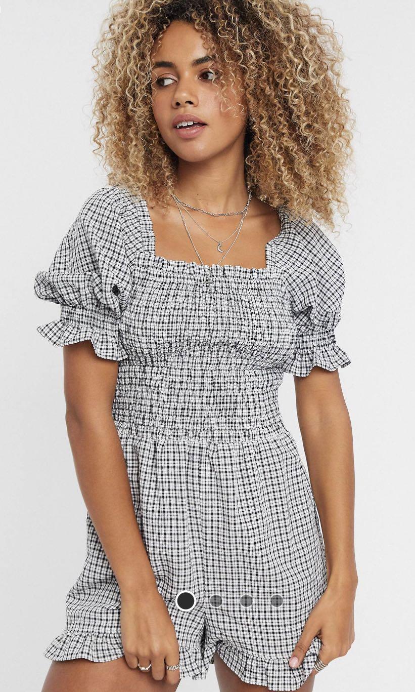 Topshop gingham playsuit on sale