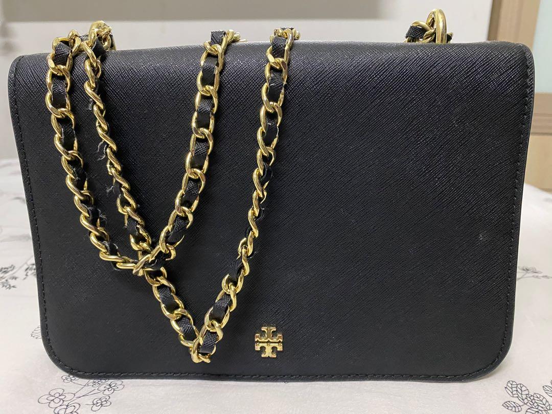 Tory Burch Black Gold Chain Handbag Original, Women's Fashion, Bags &  Wallets, Cross-body Bags on Carousell