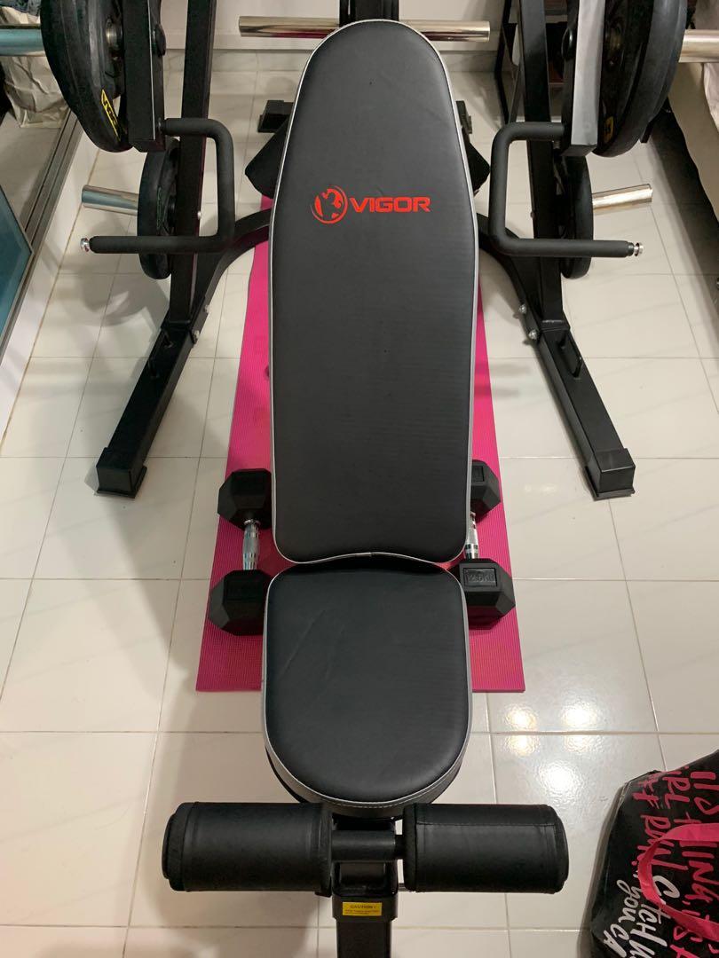 Vigor workout bench Sports Equipment Exercise Fitness Weights Dumbbells on Carousell