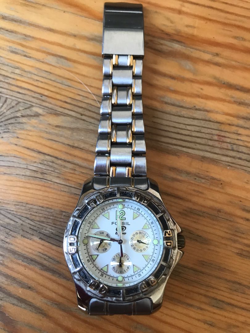 vintage fossil blue watch, Men's 