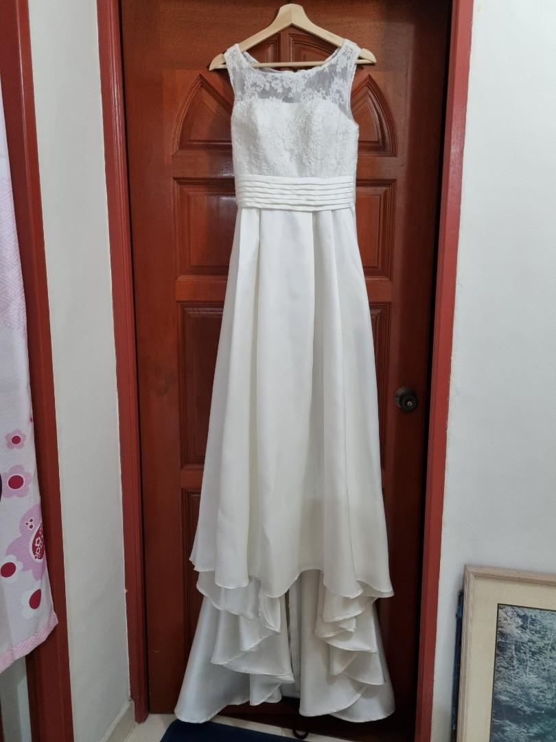 white gown with train