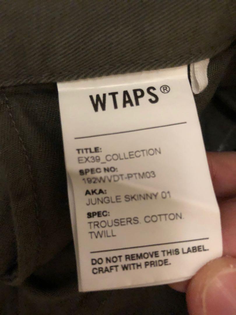 Wtaps 19aw jungle skinny 01 trousers cotton satin twill size