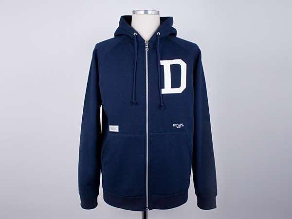 wtaps d logo 11 zipup hoodied hooded sweatshirt size s navy