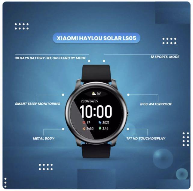 Xiaomi Haylou Solar LS05 Smart Watch Metal Round Case 12 Sport