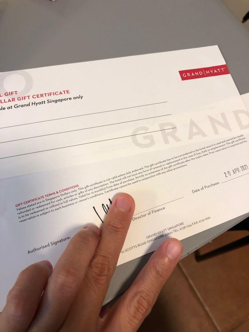 100 Grand Hyatt Gift Certificate Voucher Hotel And Restaurant Until 26 April 2022 Staycation Travel Tickets Vouchers Vouchers On Carousell