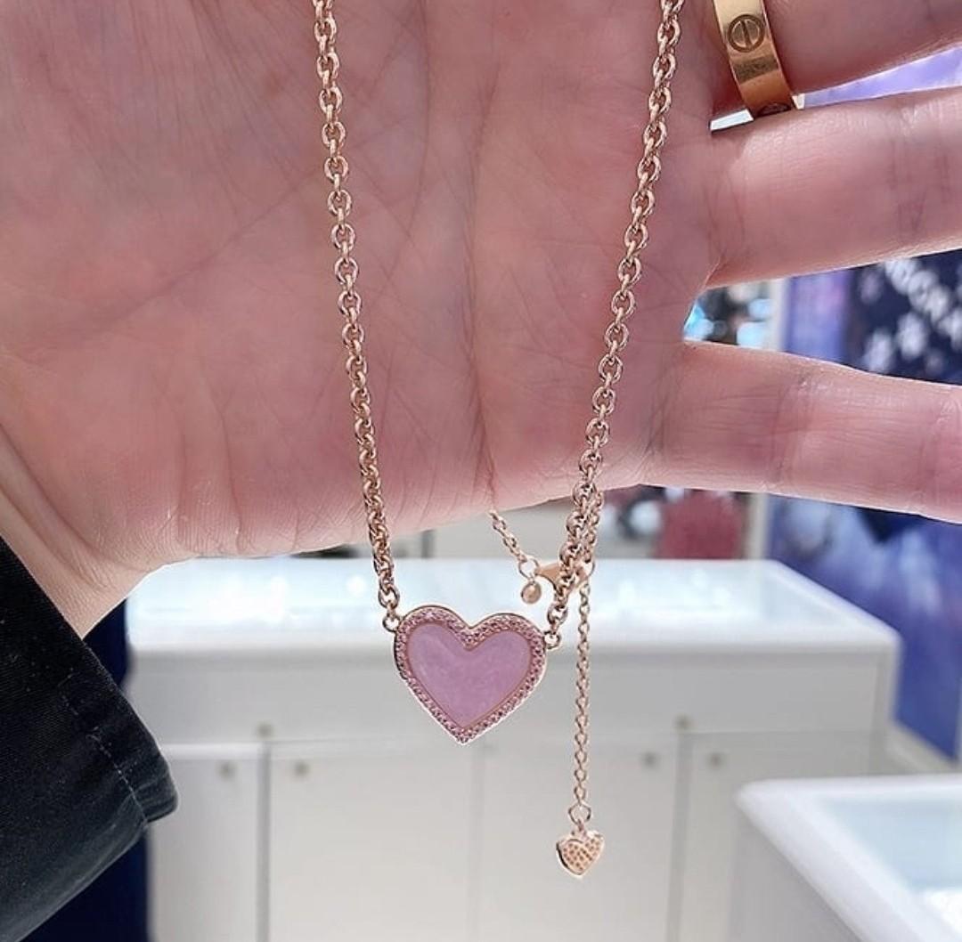 Pandora pink swirl heart collier necklace sale