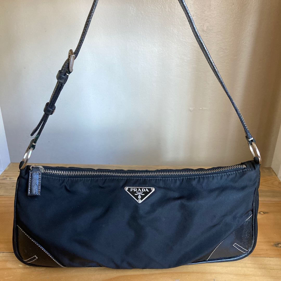 Authentic Prada nylon baguette bag Black Luxury Bags Wallets