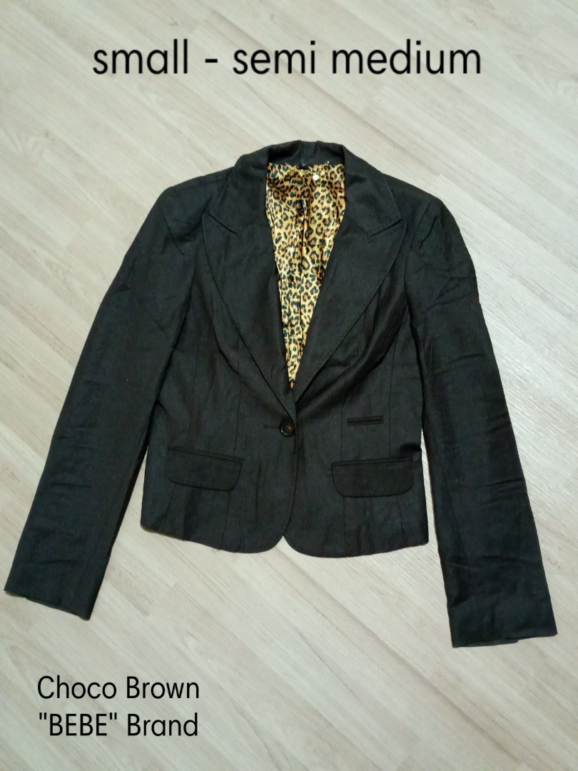 Bebe Brown Blazer Small Women S Fashion Coats Jackets And Outerwear On Carousell