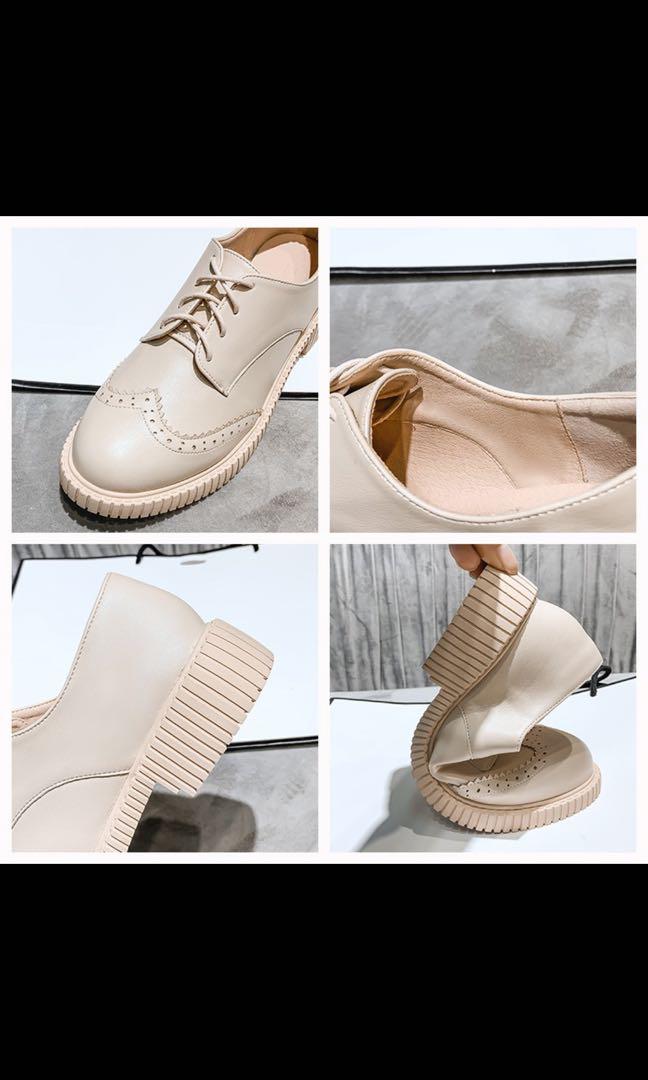 Beige Oxford Shoes, Women's Fashion, Footwear, Loafers on Carousell