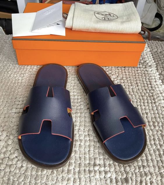 Brand New Hermes Izmir Blue Red Trim. Hermes Izmir Mens Size 42.5