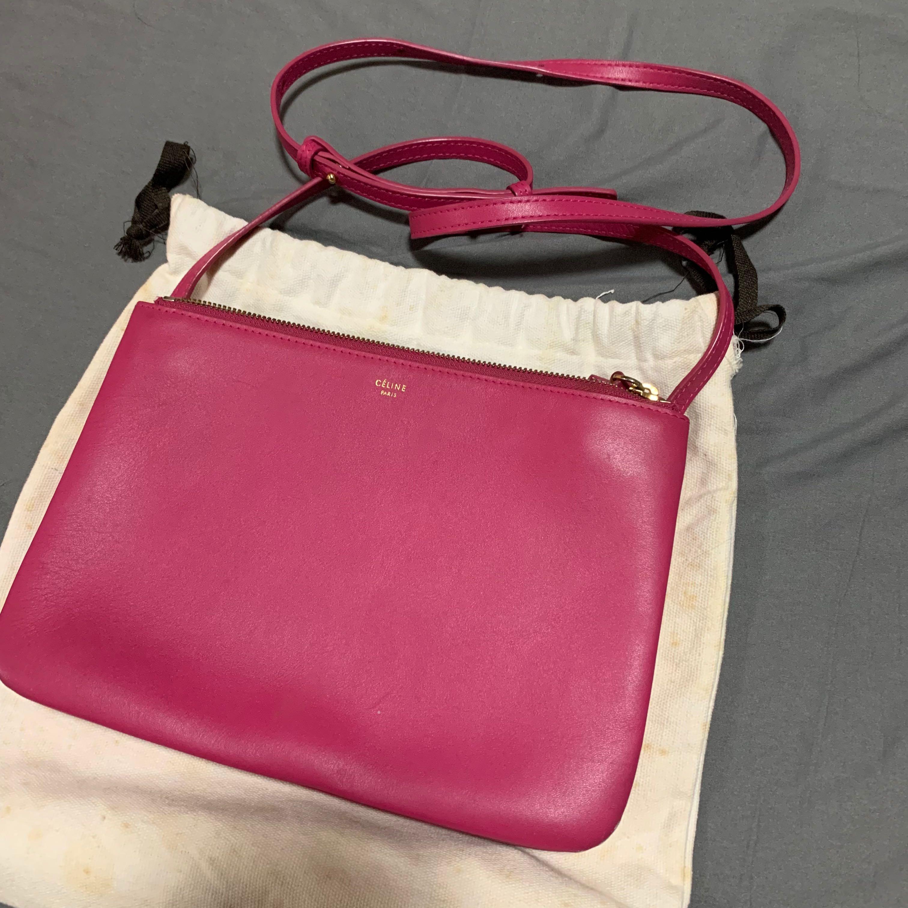 Celine Trio Pink Large Luxury Bags Wallets on Carousell