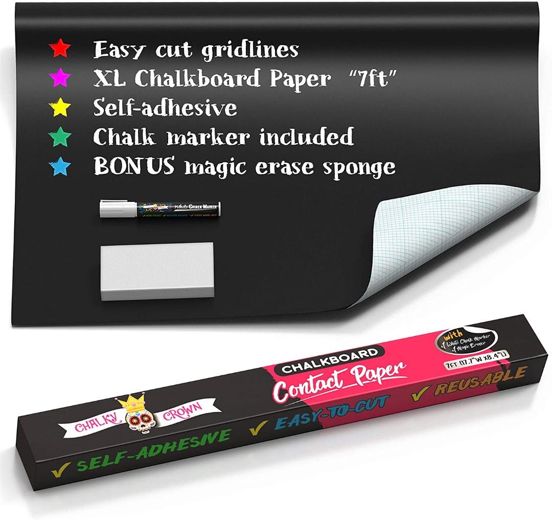 Chalkboard Contact Paper Chalkboard Paper Roll Peel and Stick 7 Feet