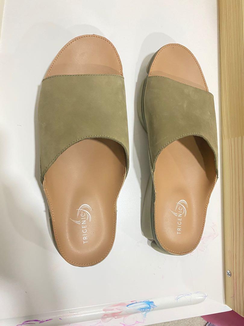 Clarks Trigenic Cove Slide Olive Nubuck Men s Fashion Footwear