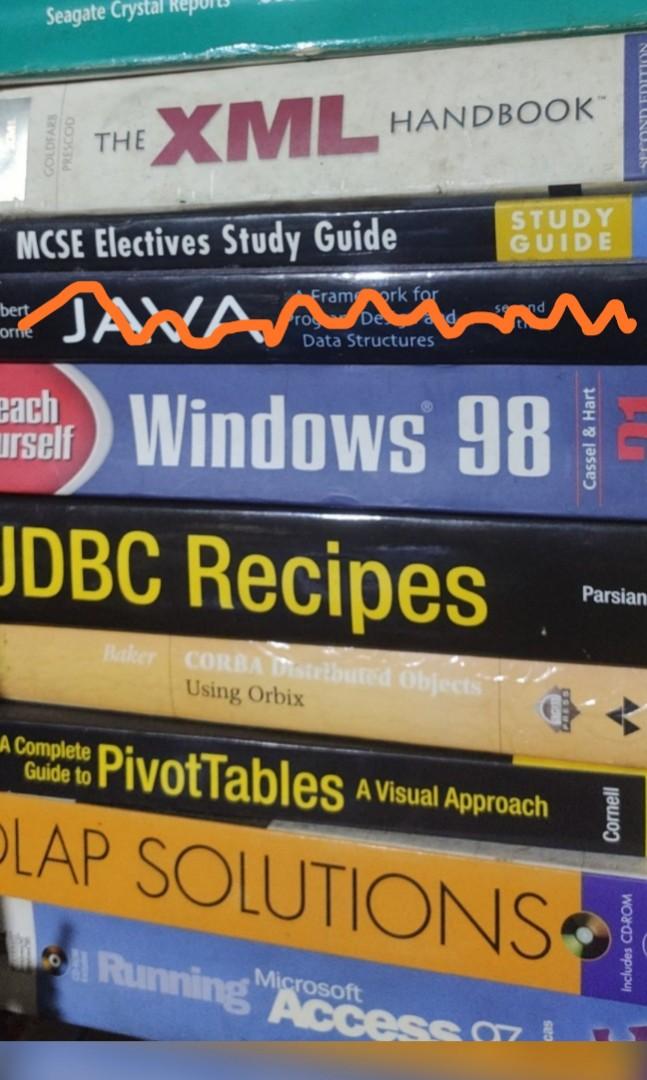 Computer books: Group #3 (Category: Textbooks) located in Dasmarinas. Submitted by monc.monc (Listing ID 1084307517, Image 1). Description: Computer book. For sale. this is a second hand book. hence, expect some writings on page margins and edges , higlighted lines , brown spots, dusts and creases. No CD-ROM. price varies..