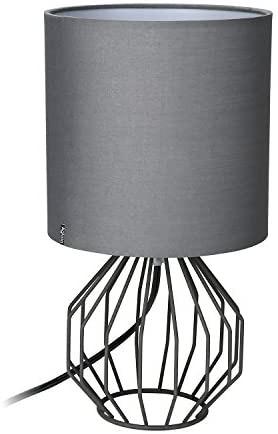 Table Lamp Bedside Minimalist Fabric, Black Metal Cage Table Lamp