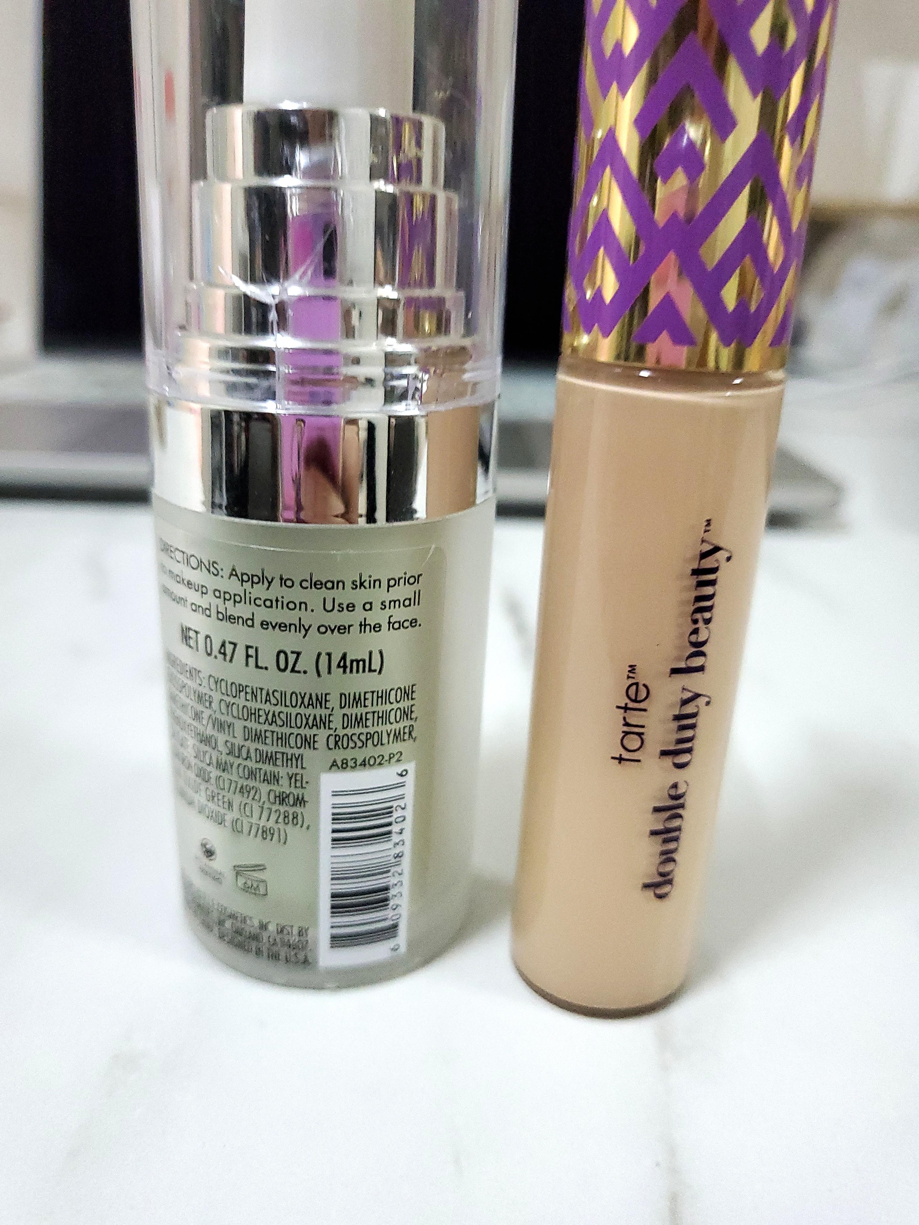 Elf Green Tone Adjusting Primer & Tarte Shape Tape Concealer 22N