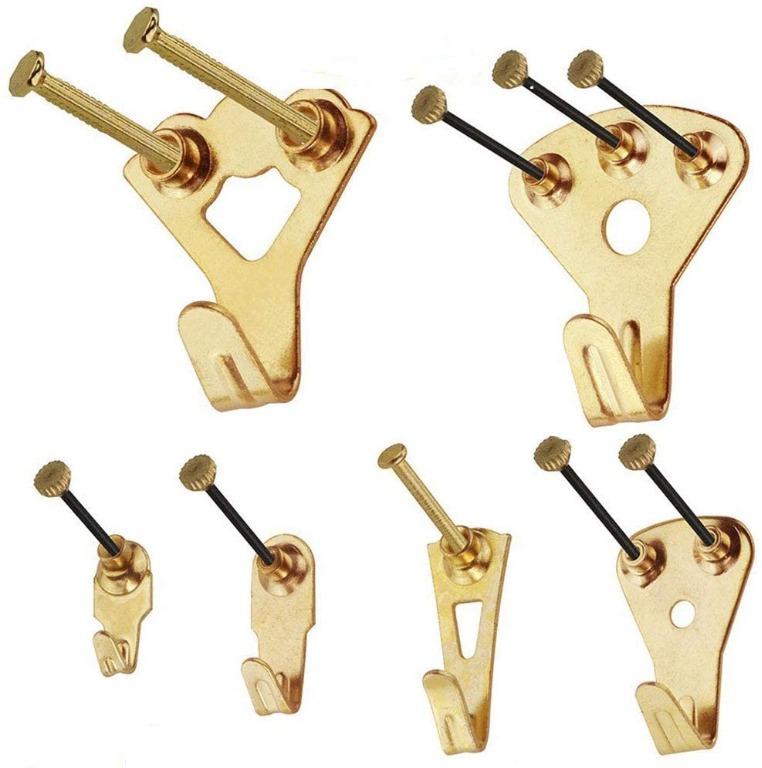 FreeDelivery Picture Hangers Coologin 120 Pieces Professional Photo Frame Hooks Heavy Duty Picture Hanging Kit with Nails for Wall Mounting Holds 10 100 lbs Golden Everything Else on Carousell