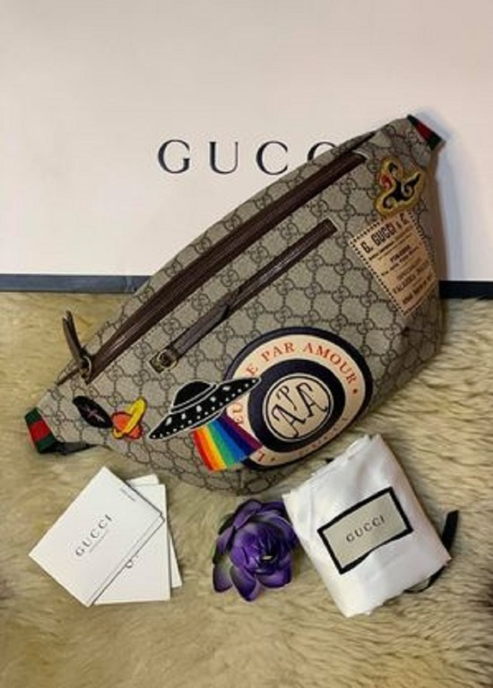 Gucci pouch with patches clearance