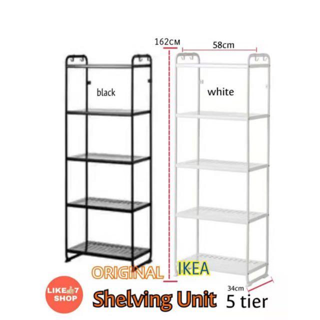 Ikea Mulig White Metal 5 Tier Shelf, White Metal Bookcase Ikea