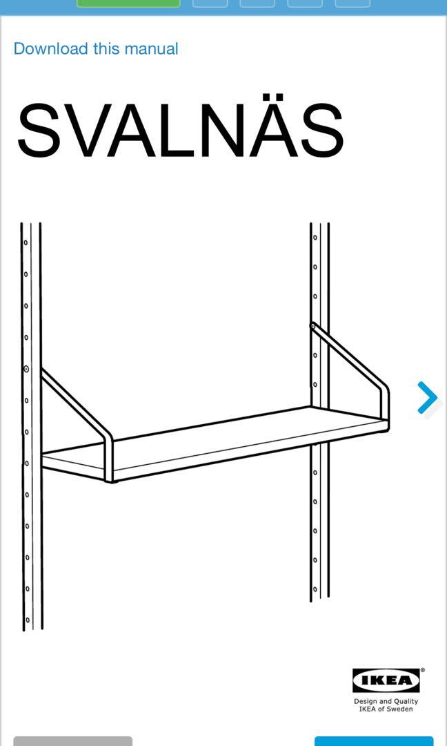 IKEA wallmounted shelf with desk, Furniture & Home Living, Furniture
