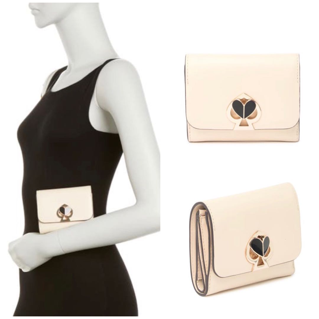 INSTOCK RARE Kate Spade Nicola Twistlock Small Trifold Wallet Black