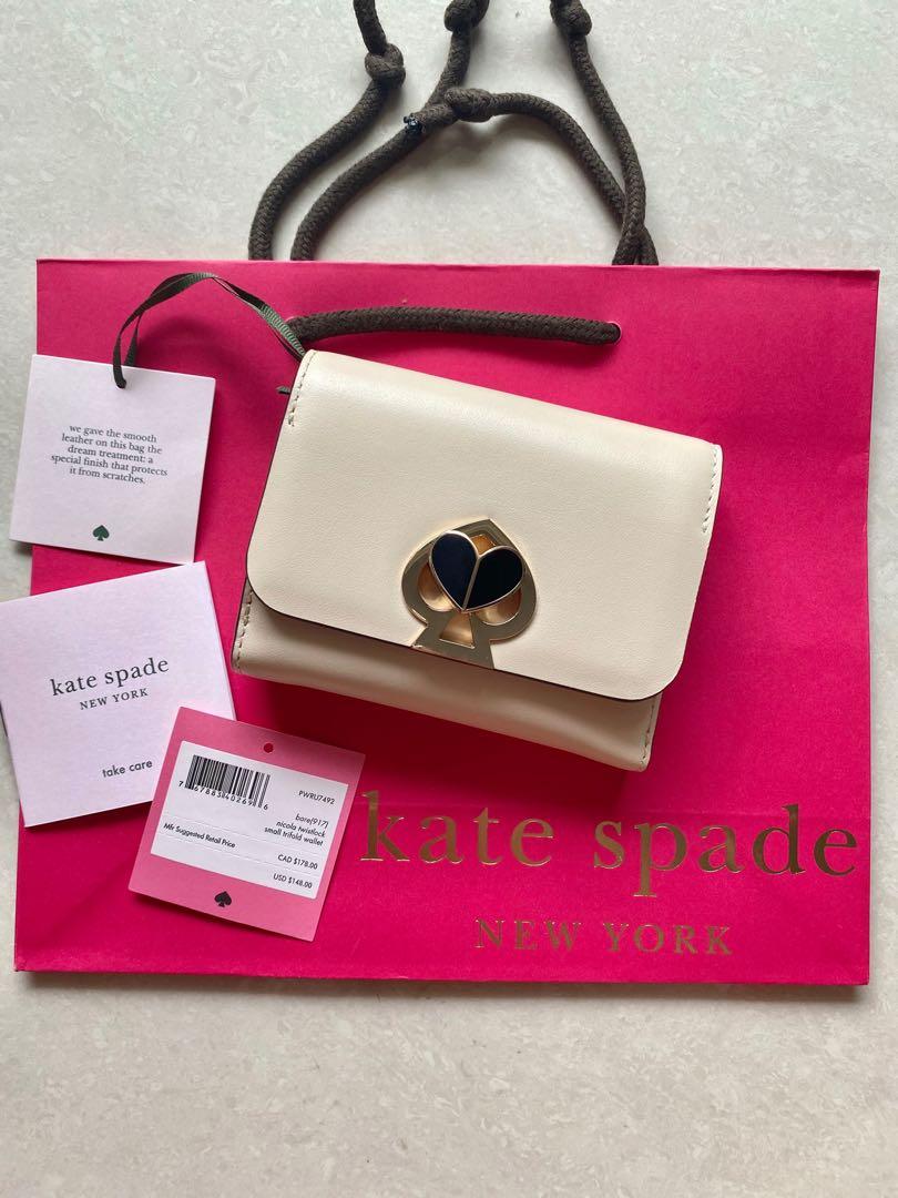 INSTOCK RARE Kate Spade Nicola Twistlock Small Trifold Wallet Black