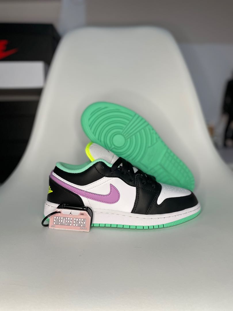 jordan 1 low violet shock on feet