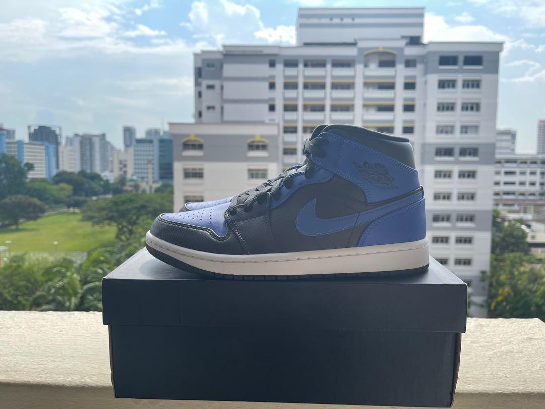 Jordan 1 Mid Royal Blue Men S Fashion Footwear Sneakers On Carousell