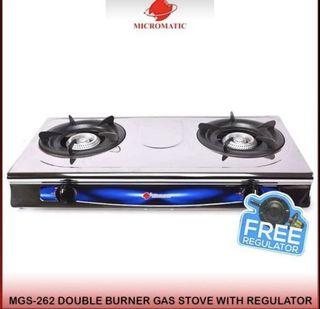 Micromatic Double Burner Gas Stove Stainless with Regulator MGS-262