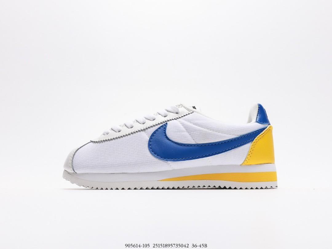 Nike Classic - White/Yellow/Blue, Men's Fashion, on Carousell