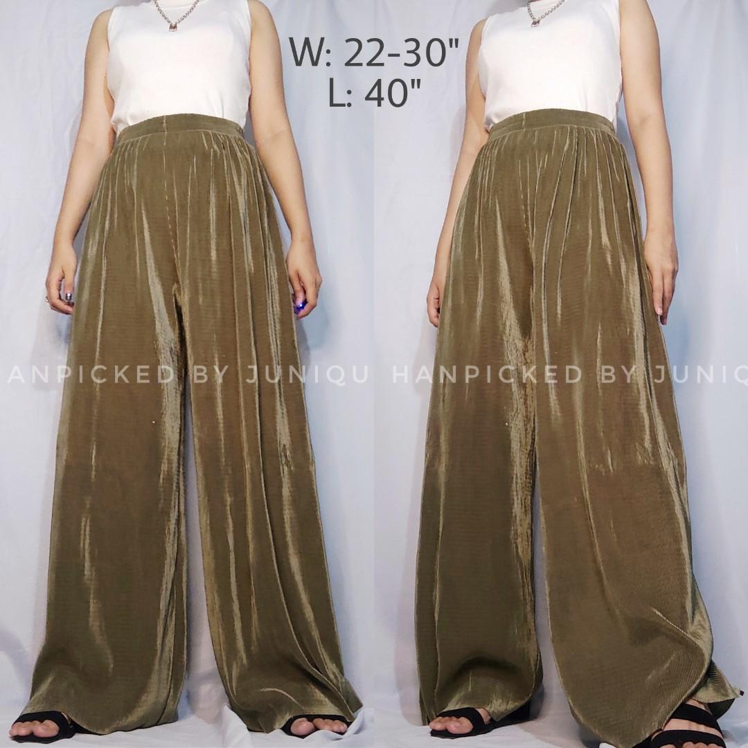 Electric pleated square top pants
