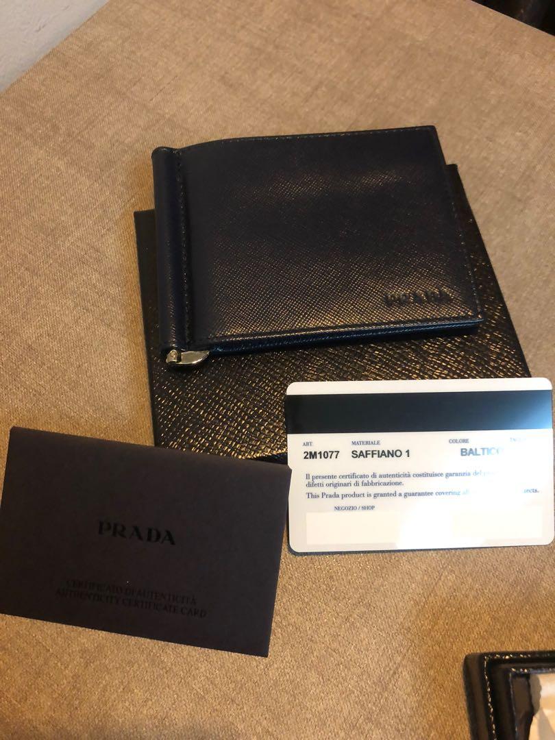 PRADA Money clip 2M1077 leather Brown Used unisex