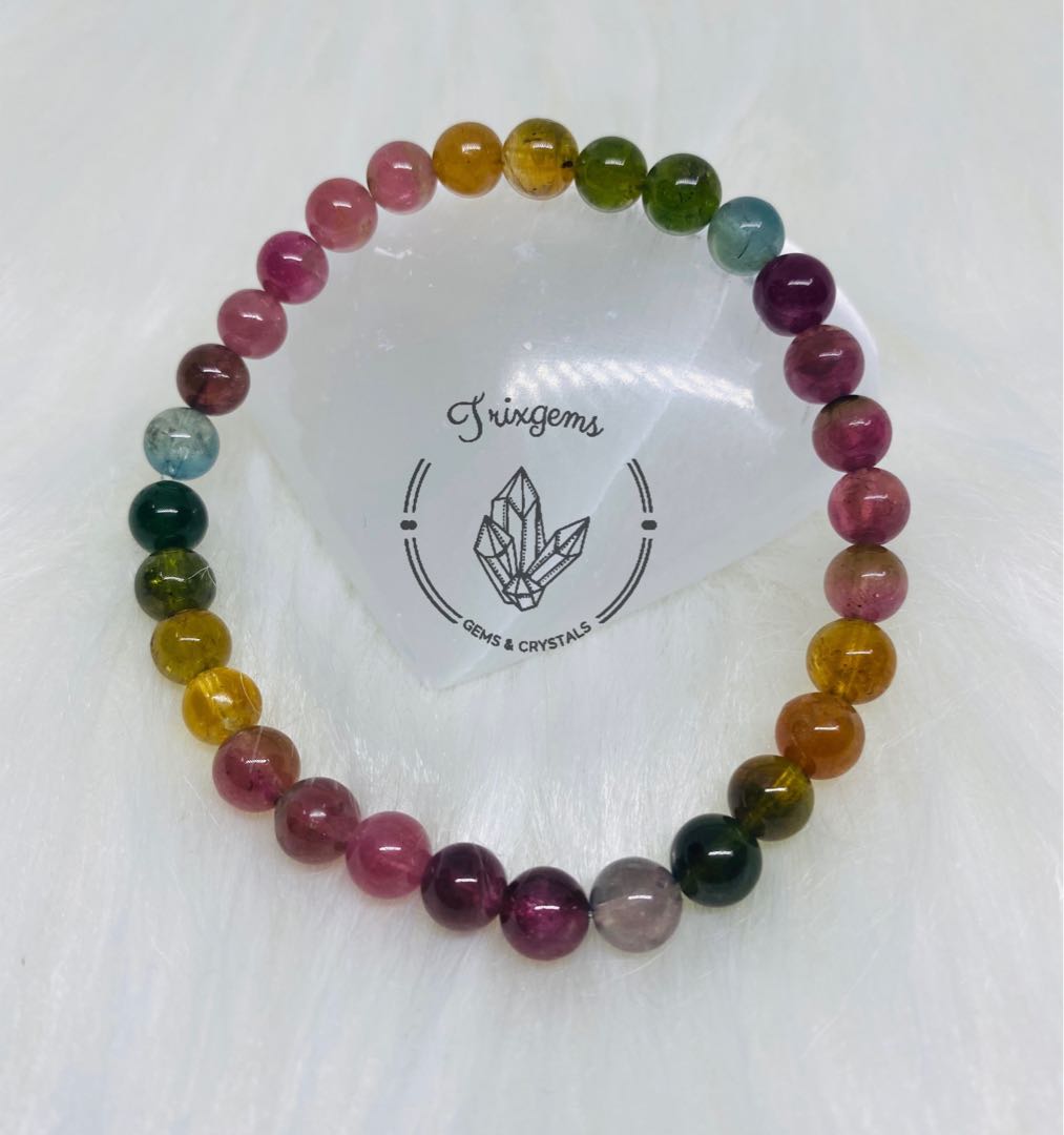 Rainbow tourmaline bracelet