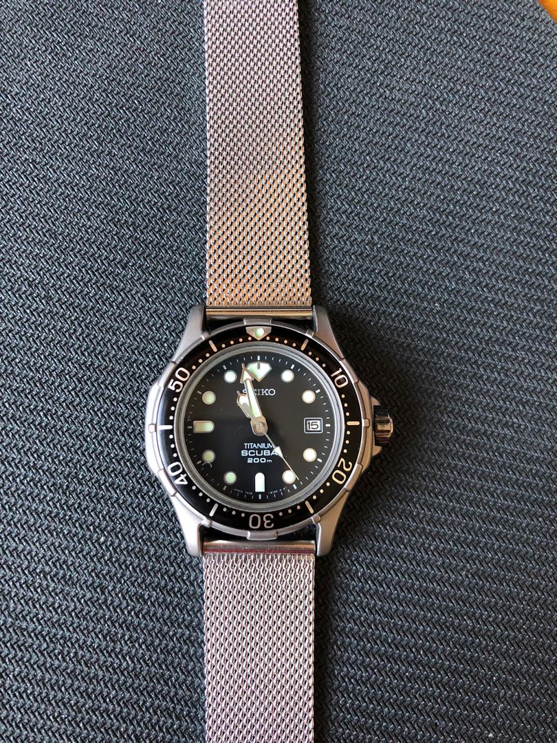 RARE Seiko Diver Titanium 200m 7N35 6110 Men s Fashion Watches