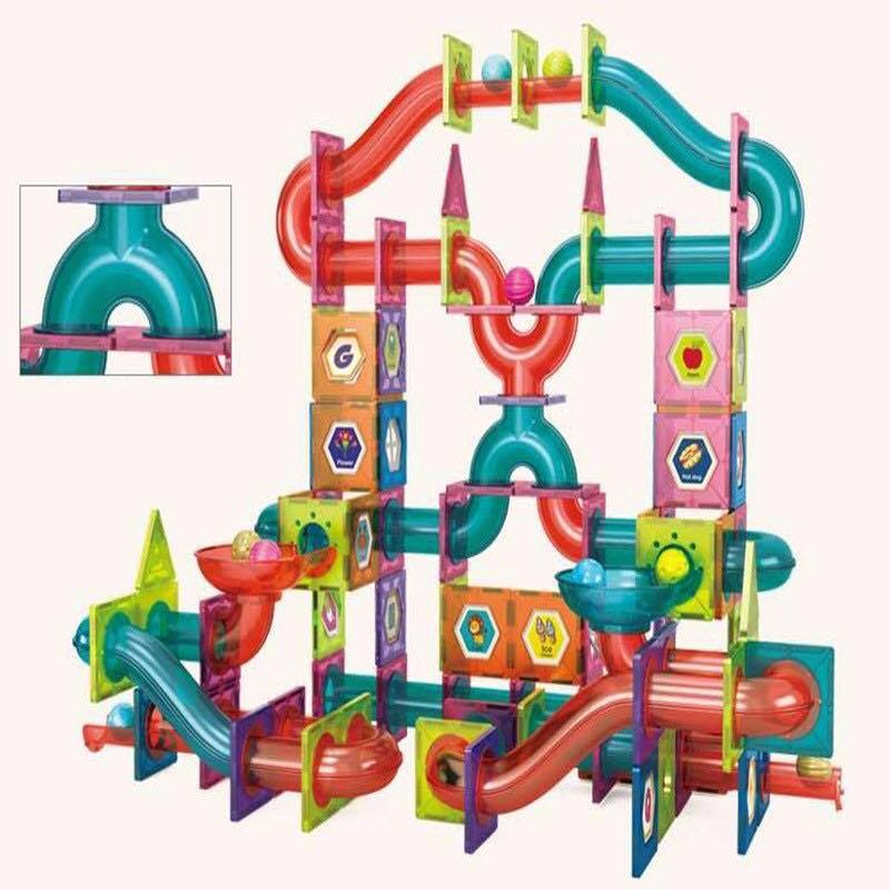 Ready Stock MAGWORLD Early Learning DIY Magnetic Tiles Building Blocks 77pcs