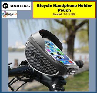 Rockbros Bicycle Handphone Holder Pouch Bag Road Bike Mountain Bicycle Cycling Handlebar Waterproof Hand Phone Multifunction Bag 010-4BK [6.0 inch] (010-4BK)