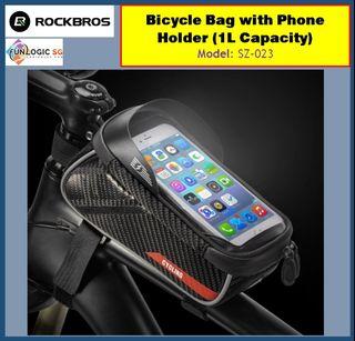 ROCKBROS Waterproof Bike Bag Touch Screen Mobile Phone Bicycle Bag Front Tube Cycling Frame Bag 1L Capacity
