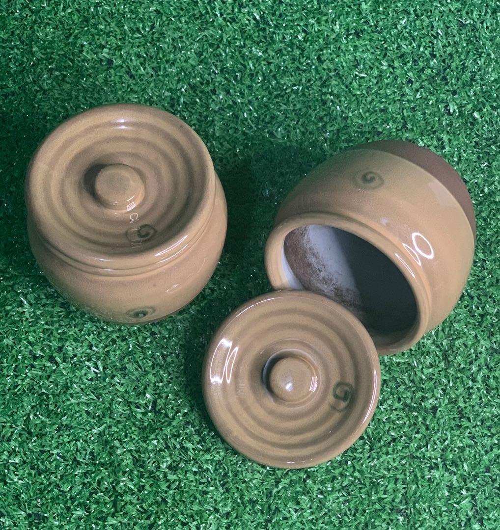 Stoneware Jar with Cover (Category: Other Kitchenware & Tableware) located in Mandaluyong City. Submitted by isydln (Listing ID 1094555731, Image 2). Description: 2 sets Stoneware Jar with Cover Yours at 450.00 8.5cmx7.5cm.