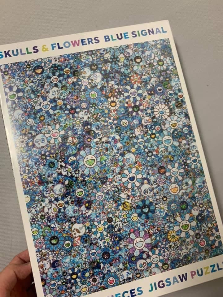 Jigsaw Puzzle SKULLS&FLOWERS BLUE SIGNAL