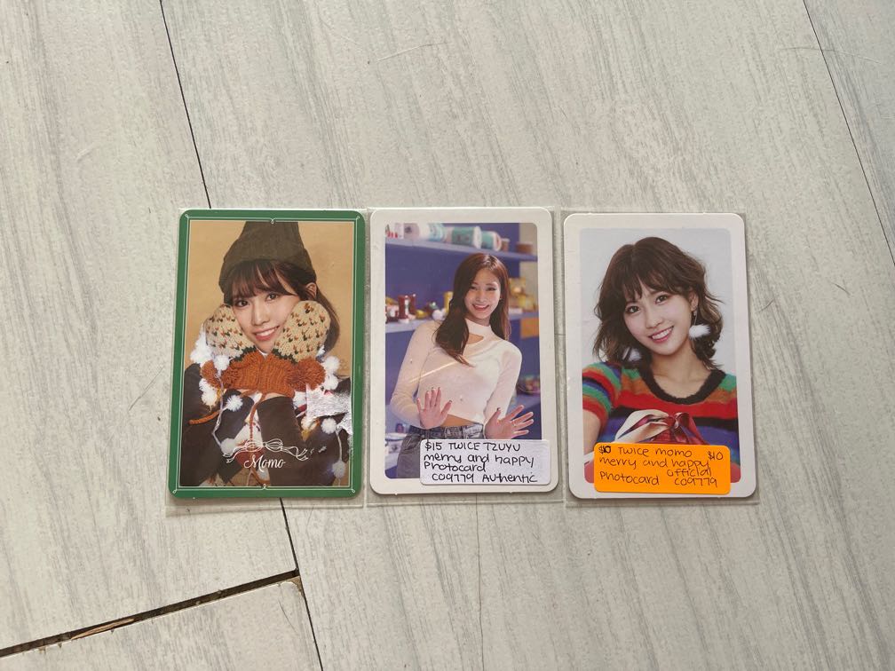 Twice Merry And Happy Momo Tzuyu Photocard Hobbies Toys Memorabilia Collectibles K Wave On Carousell