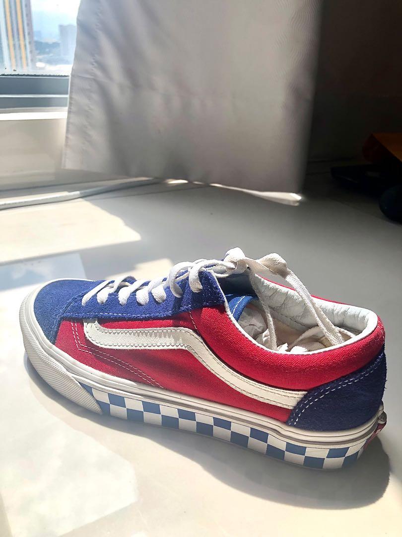 Vans blue and red cheap checkerboard