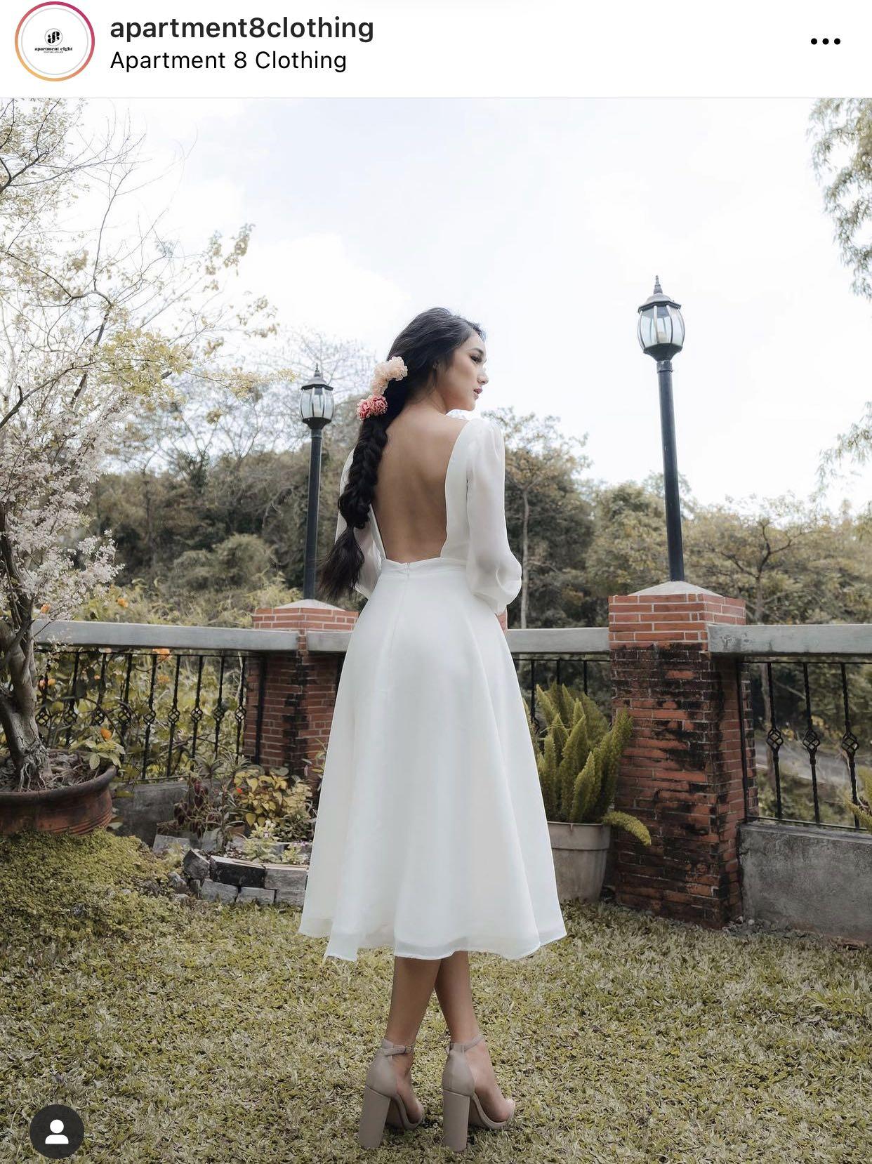 White midi wedding store dress
