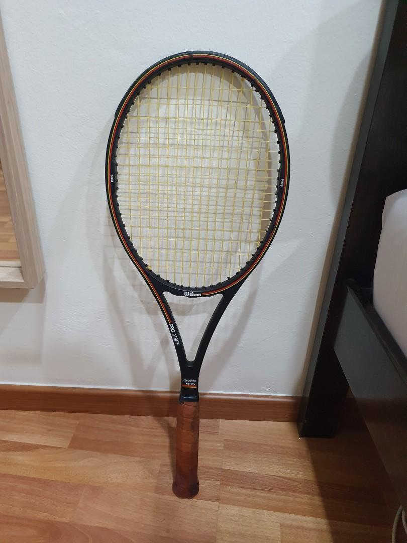 Wilson Prostaff Pro Staff Midsize 85 Sq Inch racquet as used by Sampras,  Edberg, Courier, Federer. With original Fairway leather grip, original  cover