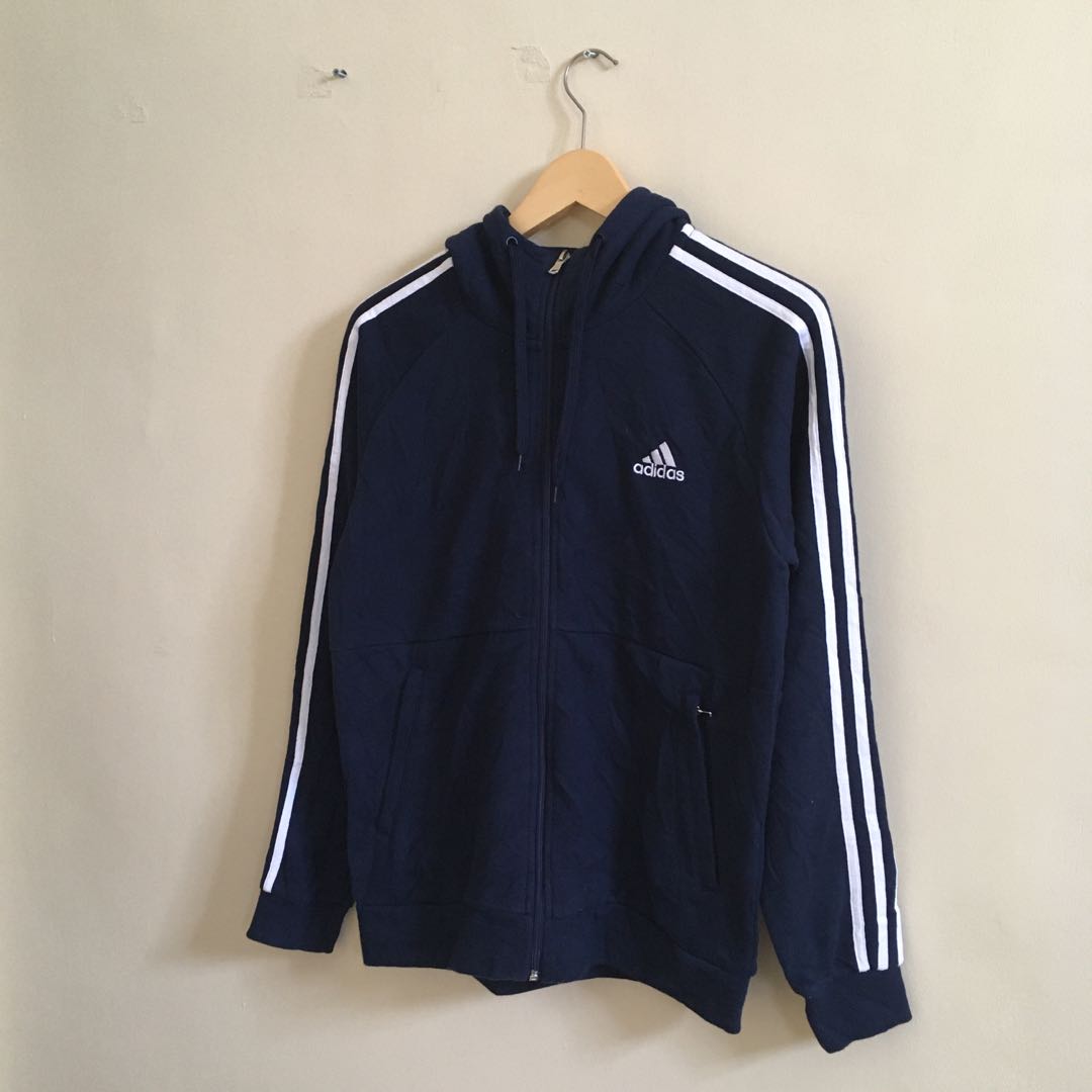 Zip Hoodie Adidas Original, Fesyen Pria 