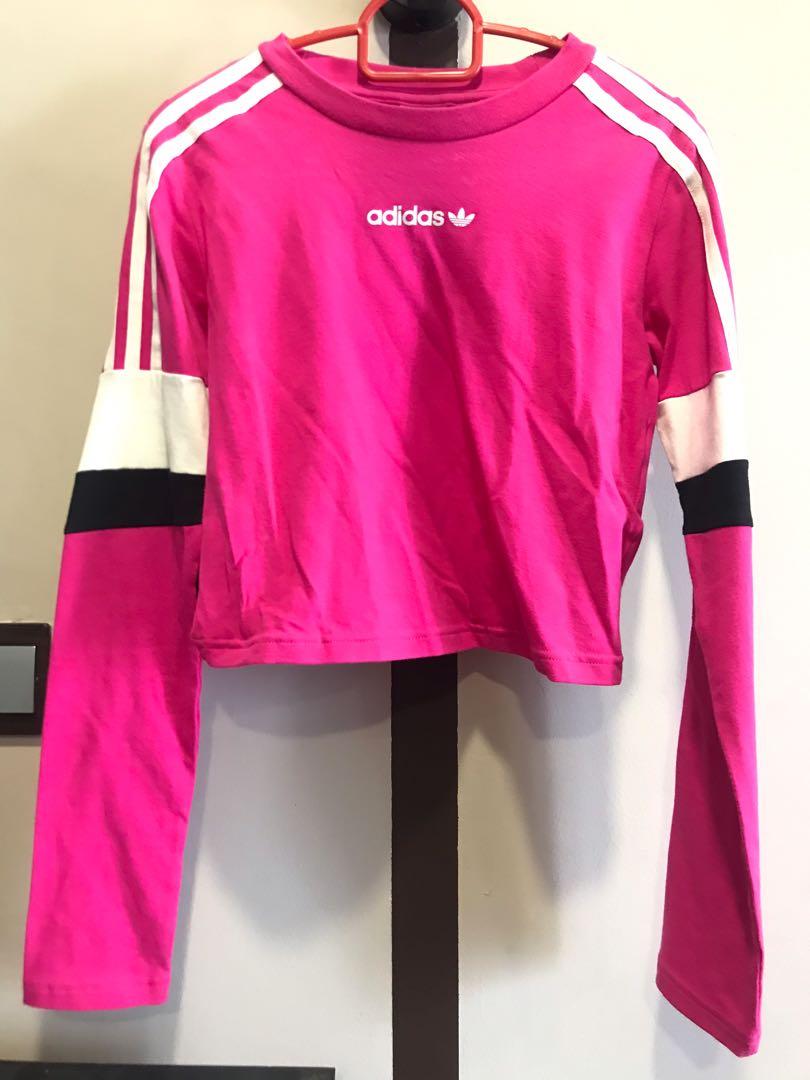 Long sleeve discount pink adidas top