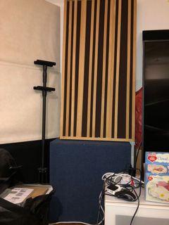Pair of Aural Aid bass trap with scatter plate