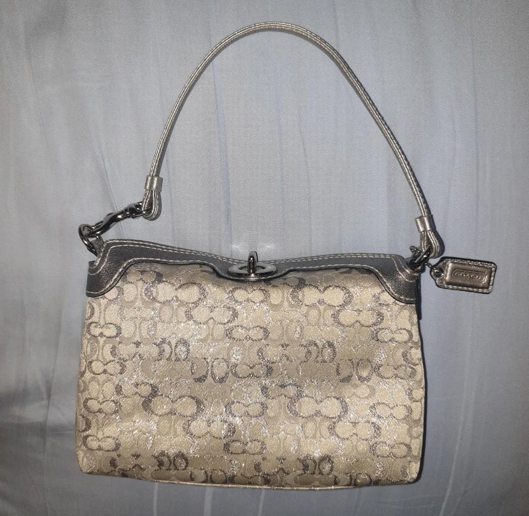Coach silver sale clutch