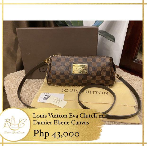 Authentic Louis Vuitton Damier Canvas Eva Clutch Handbag Article